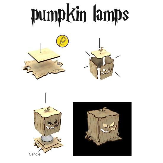 Halloweenská dýňová lampa Dřevěná dekorativní dýňová lucerna pro vnitřní venkovní krb na krbovou římsu Stolní dekorace