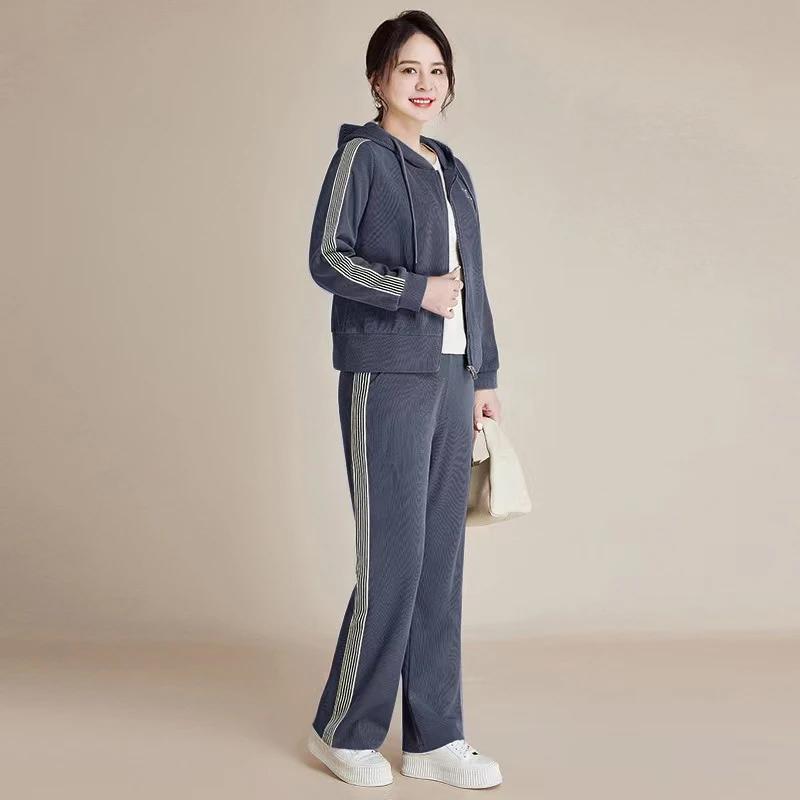 

Женские костюмы и комплекты больших размеров Хлопковое худи и брюки Двойка Топ с длинным рукавом и брюки 2 предмета Повседневный спортивный костюм XXXXXL синий