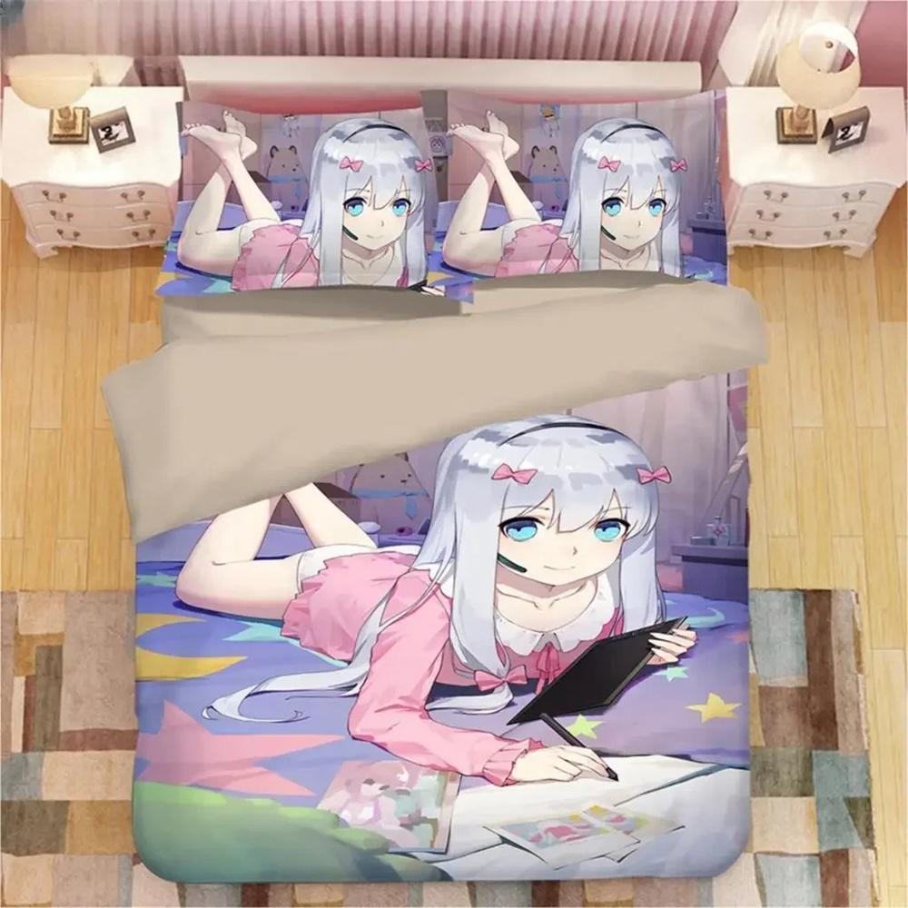 Kawaii Izumi Sagiri 3D Anime Print Bedding Collection Duvet Covers Pillowcases One Piece Comforter Bedding Collections Bedclothes Duvet Cover