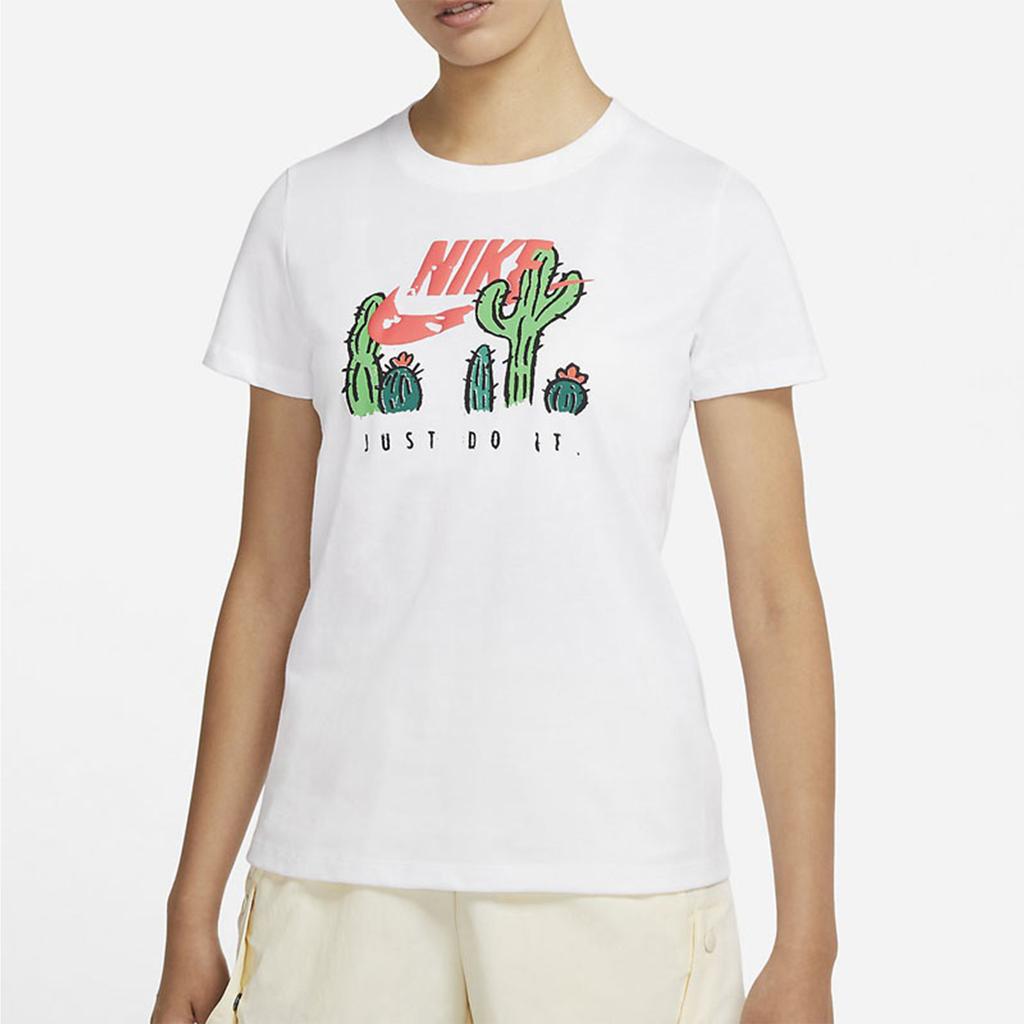 Nike Cactus Print Sports Casual Short Sleeve T-Shirt Women Tops White DJ1914-100