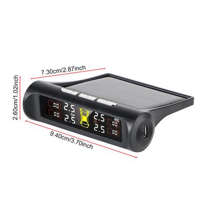 Auto Security Solar Power Digital LCD Display Tyre Pressure Monitoring System 0.1-8Bar Smart External Car TPMS Universal