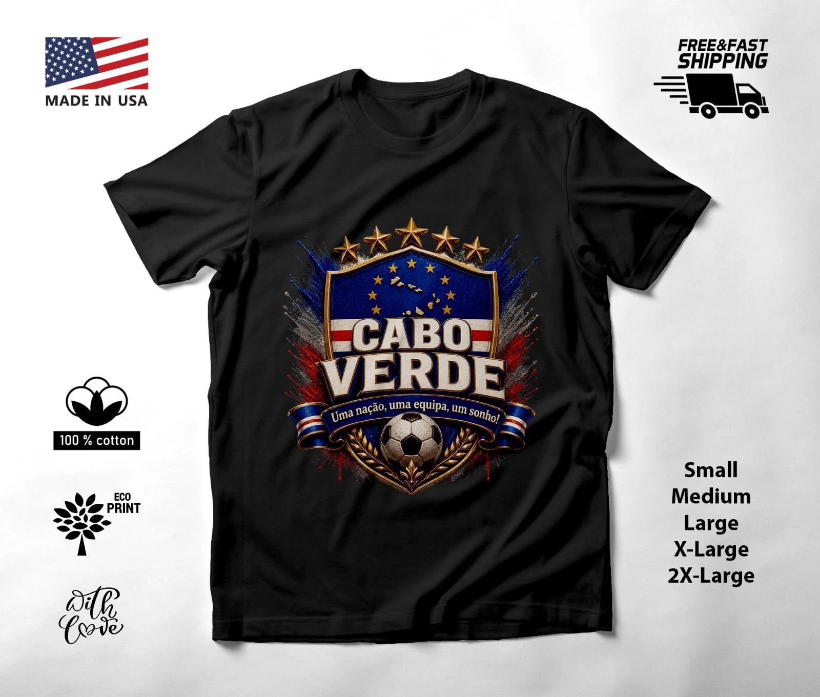 CAPE VERDE - NEW World Cup 2026 Football Soccer Fans Black T-Shirt Tee Shirt XS