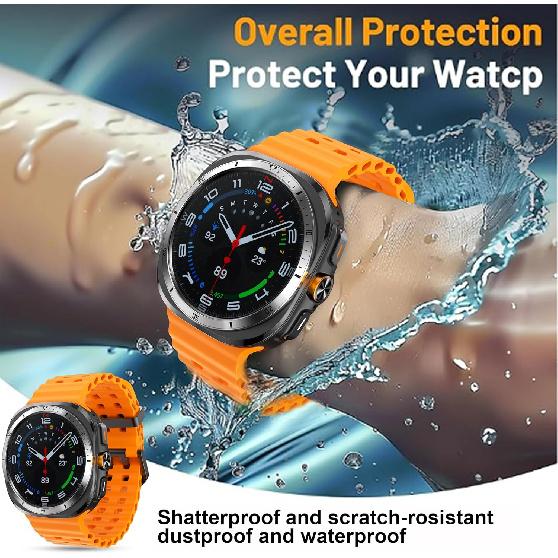 Bezel Cover Compatible with Samsung Galaxy Watch Ultra Classic Case 47mm, Aluminum Metal Bezel Ring Adhesive Cover Anti Scratch Protector Accessory,