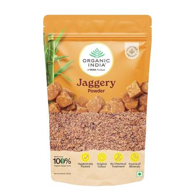 ORGANIC INDIA Jaggerypulver 500G Pakke med 1 Rent Naturlig Sukkererstatning Rik på Mineraler