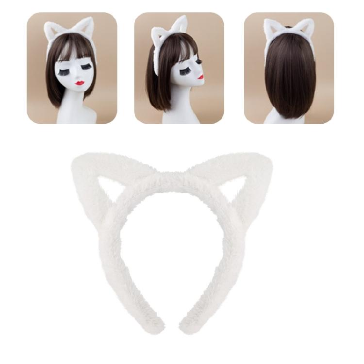 Cats Headband Set Plush Tail Cats Headband Bows Tie Skirt Animals Cosplay Set Cats Costume Set for Halloween