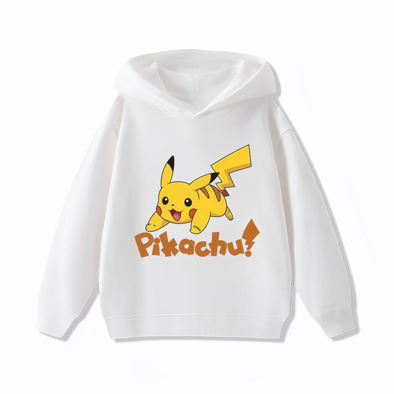 New Arrival Pikachu Print Kids Hoodie, Unisex Boys Girls Clothes, Warm Hooded Sweatshirt for Autumn Winter