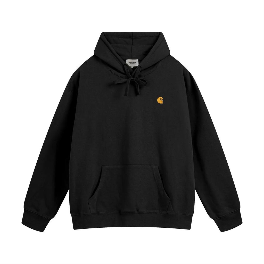 Trendy Classic Gold-Label Embroidered Hooded Sweatshirt New Style Loose-Fit Couple's Version Versatile Hooded Sweatshirt