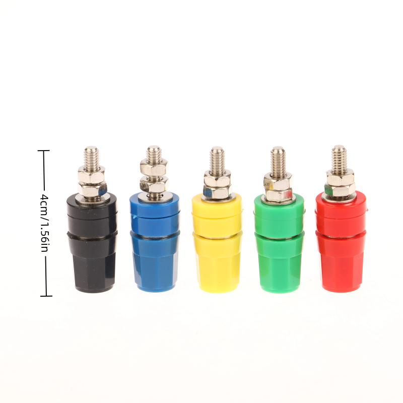 10Pcs/set M4X36 Pure Copper Terminal 4MM Banana Jack Socket 20A Binding Post Banana Plug Connector Colorful