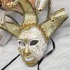 Masked Ball Mask With Bells Vintage Jester Mask Comedy Mask for Men Women Masked Ball Proms Halloween Cosplay Parties