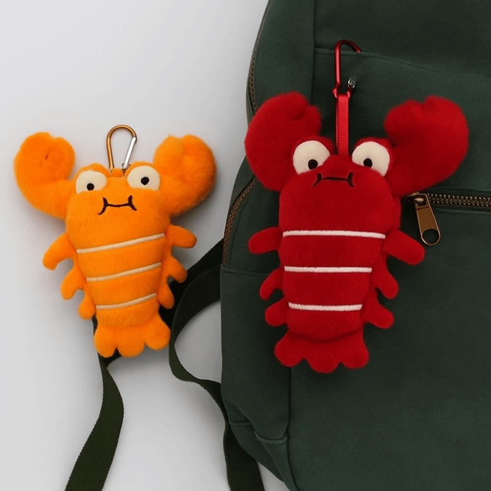 Lobster Plush Doll Keychain Fluffy Animal Bag Pendant Cute Ocean Animal Coin Purse  Birthday Gift