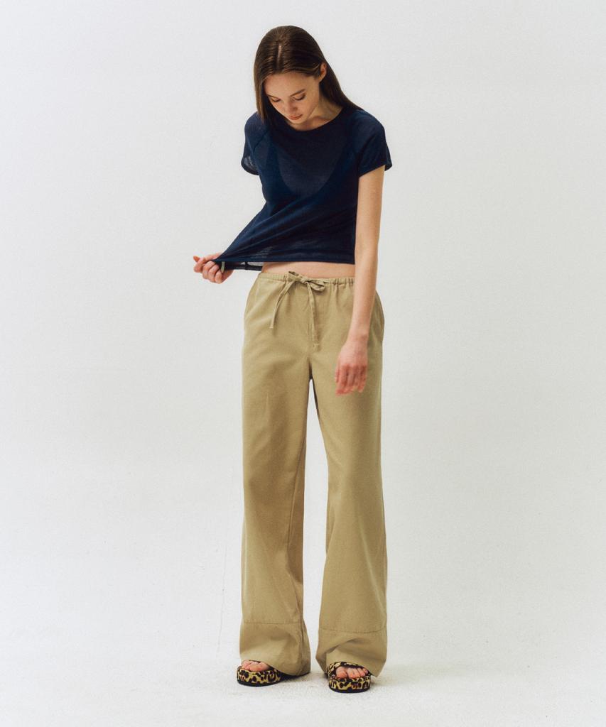 CITTA Non-Fade String Denim Pants_Ctd418(Beige)