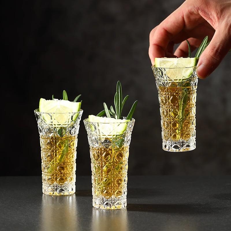 Retro Diamond Whiskey Glasses Cup Set Bar Water Bottle Transparent Engraved Crystal Glass Fruit Juice Teapot Wine Glass Cup