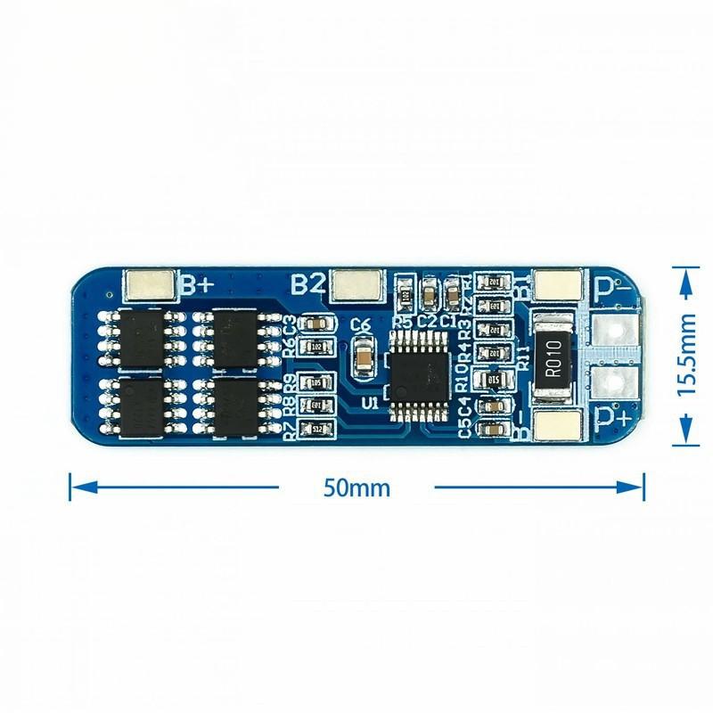3S 12V 18650 Lithium Battery Protection Board 11.1V 12.6V 10A Overcurrent Overcharge Over-Discharge