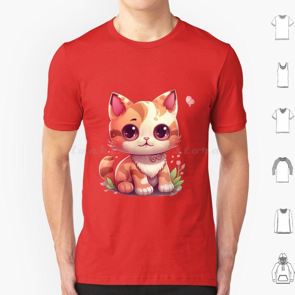 Kawaii Charming Kitty T Shirt Men Women Kids 6xl Cute Cat Illustration Cartoony Cat Design Meowing Cat Art Playful Cat