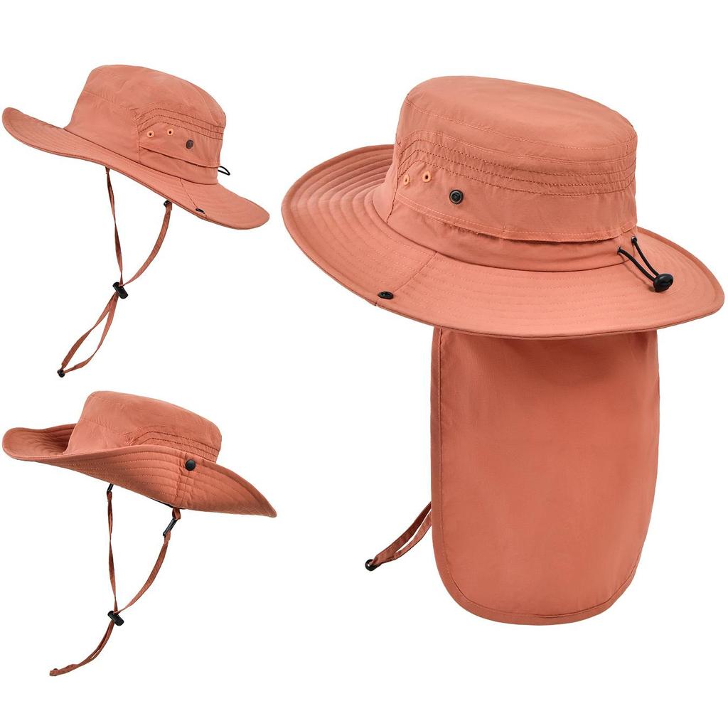 Cappello Parasole Pieghevole con Copricollo, Cappello a Secchiello Leggero per Uomo e Donna, Perfetto per Escursioni e Spiaggia