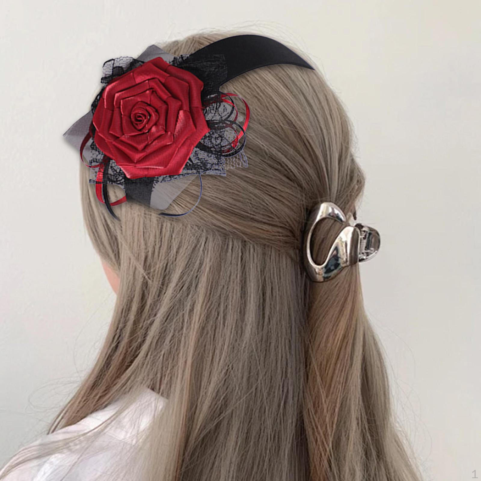 

Halloween Headdress Artificial Rose Headwear for Carnival Cosplay Fancy Dress Style B Headband