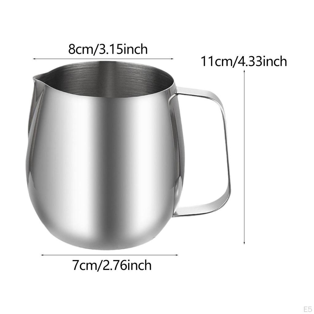 Milk Frothing Pitcher Container Comfortable Grip Smooth Surface Espresso Machine Parts Sturdy Latte