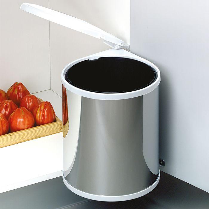 Poubelle ronde 13 l dim 352 x 355 x 277 mm en acier inox - emuca - 8035865