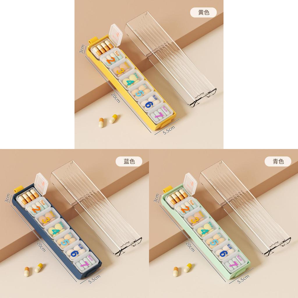 Portable Sevenday Plastic Medication Organizer With Sealed Compartments For Travel And Daily Use