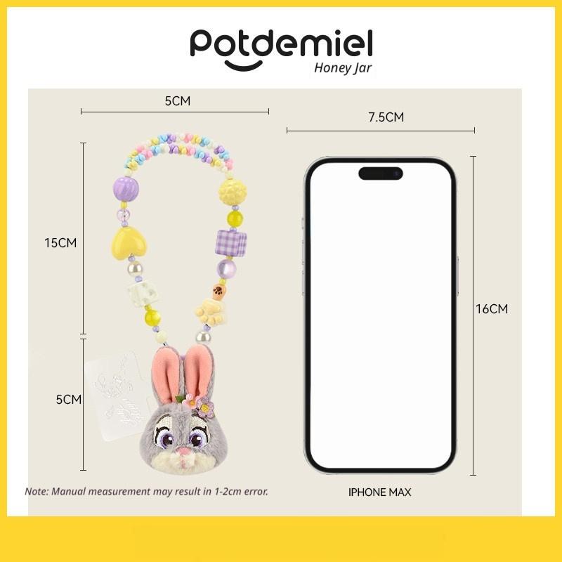New Potdemiel Honey Jar Cute Judy Nick Strawberry Bear Mobile Phone Decorative Chain Jewelry Bag Pendant Rope Wrist Gift