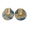 Fashionable Round Acetic Acid Unique Marbled Stud Earrings, Innovative Temperament, High-End Simplicity, Atmospheric Personality, Versatile Earrings