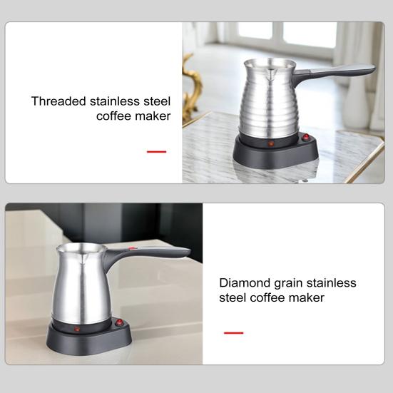 Stainless Steel Electric Coffee Pot 0.5L Large Capacity Coffee Maker Wax Melting Pot Heat-Resistant Handle Drip-Free Pour