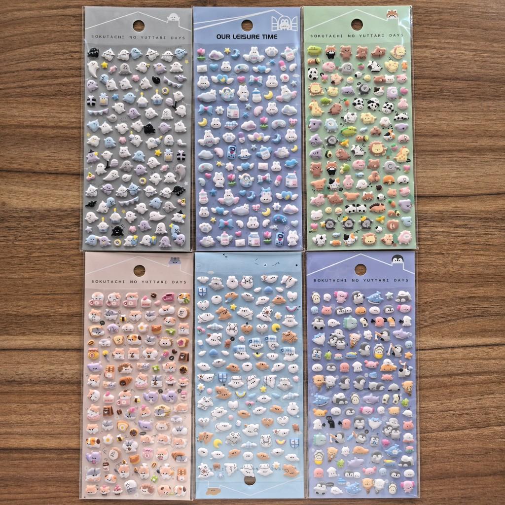 3D Japanese Cartoon Animal Stereo Stickers (6 Pieces) Kids' Reward Decals for DIY Craft Decoration BulingBulingStickers Store