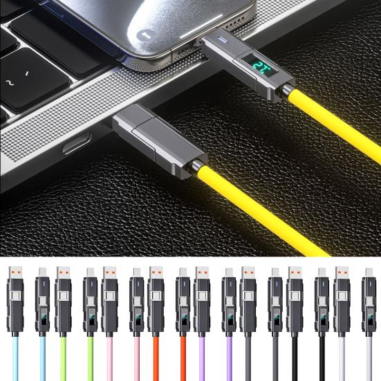 100CM 4-In-1 Lade-Displaykabel LED A USB Typ-C 8Pin PD Tragbares Schnellladen