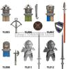 MOC Medieval Military Figures Building Blocks Castle Militia Soldier Dragon Gothic Knight Helmets Swords Shield Bricks Toys N06