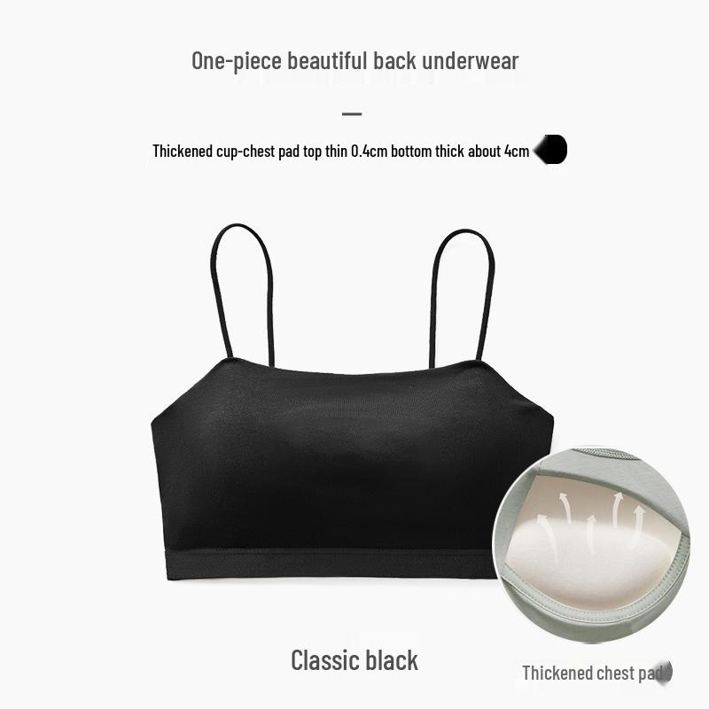 Damen Kleines Camisole Tanktop mit Brustpolstern, Schönes Rückendesign, Integrierte feste Cups Unterwäsche.