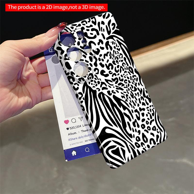 2DFlat Samsung Phone Case Black and White Animal Print Phone Case Applicable To Galaxy S22 S23 S24 S25ULTRA S26 A12 A13 A14 A15 A16