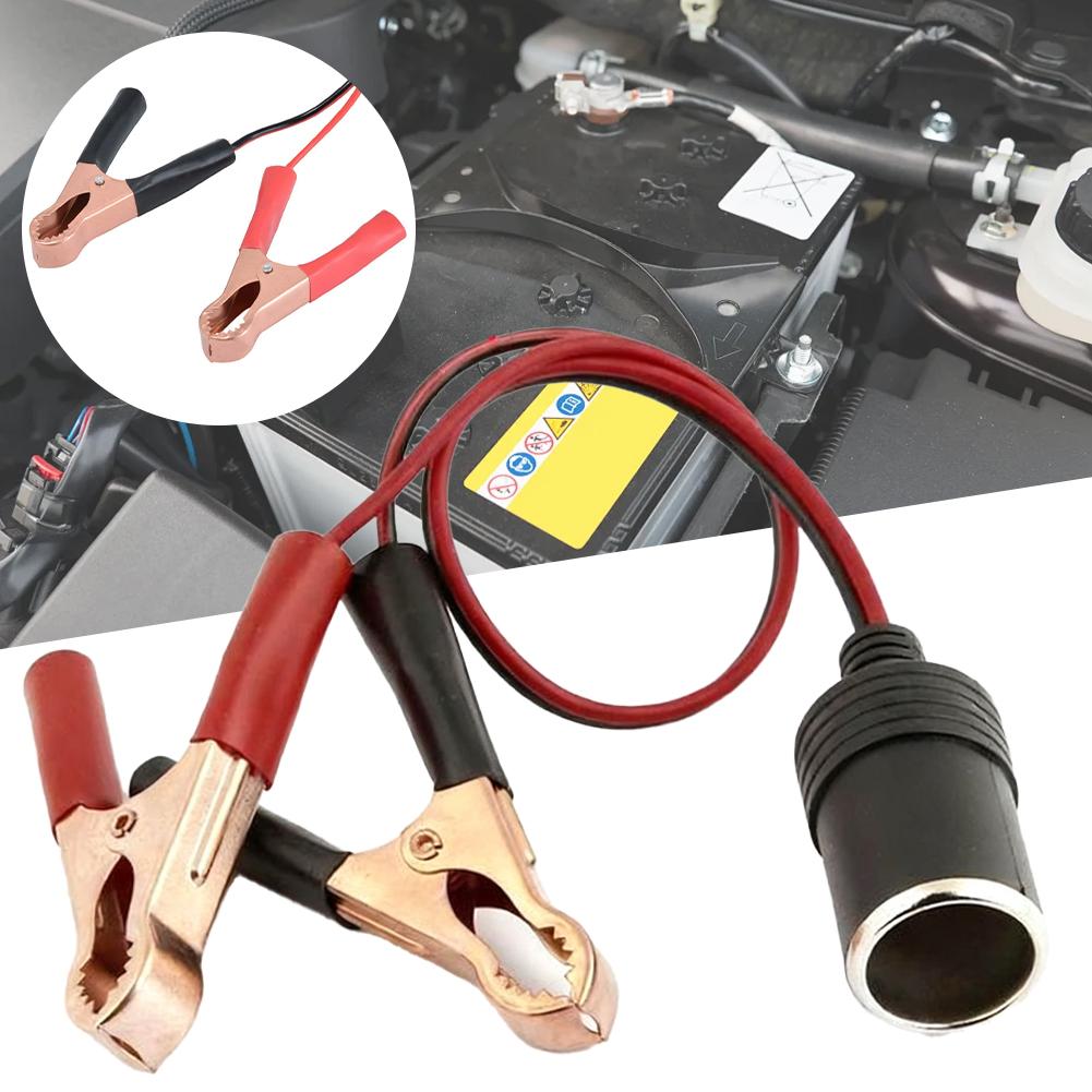12V-24V Car Cigarette Lighter Socket To Alligator Clip Cord Plug Car Socket Cigarette Extension Male Adapter Battery Lighte T3R8