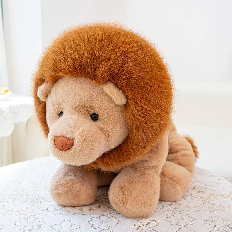 Ultima Bambola Leone Seduta e Sdraiata Kawaii Peluche Bambola Fatta a Mano Cartone Animato Anime Cuscino Carino Regalo di Compleanno per Bambini Bambola