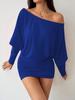 2026 Fall/Winter European & American Style One-Shoulder Batwing Sleeve Sexy Hip-Hugging Skirt