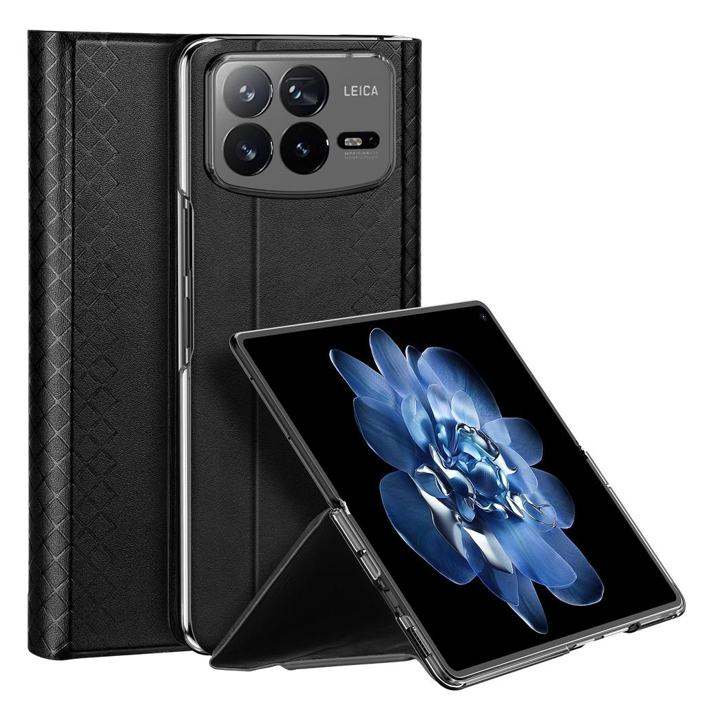 Pro Xiaomi Mix Fold 4 5G Magnetické pouzdro DUX DUCIS Bril Series Kůže+PC Kryt na telefon se stojánkem