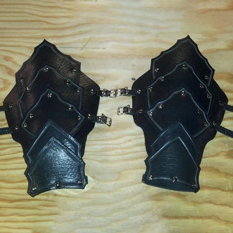 2 шт. Средневековый Стимпанк Винтаж Искусственная Кожа Широкий Наруч Защита Руки Манжета Шнуровка Перчатка Напульсник Браслет Рыцарь Косплей Реквизит One Size