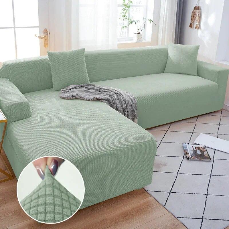 Solid Color Sofa Cover 1/2/3/4 Seater Sofa Cover for Living Room Elastic Spandex L Shaped Corner Sofa Cover Couch Cover for Sofa