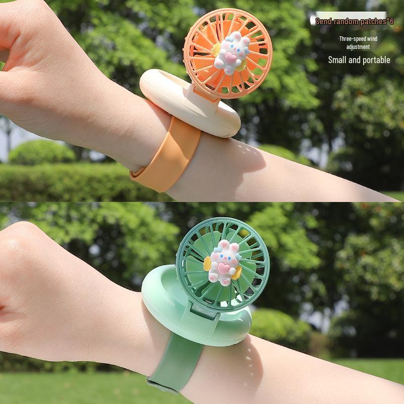 2025 Student Portable USB Wearable Mini Fan Watch for Kids