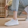 Genuine Leather White Shoes Women's Board Shoes 2025 New Spring and Autumn Casual Breathable Thick Sole Single Shoe Large Size