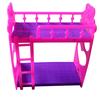 Tecknad plast våningssäng möbler Barn leksak Tillbehör för Barbie Dolls House