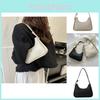 Elegante Schwarz-Creme-Einfarbige Handtasche Perfekt Für Streetstyle-Mode