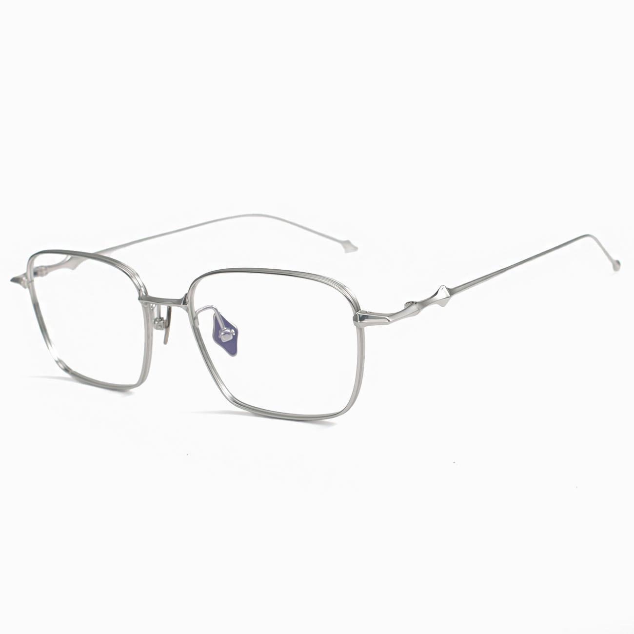 

2024 Стильная черная квадратная оправа для очков из чистого титана для мужчин