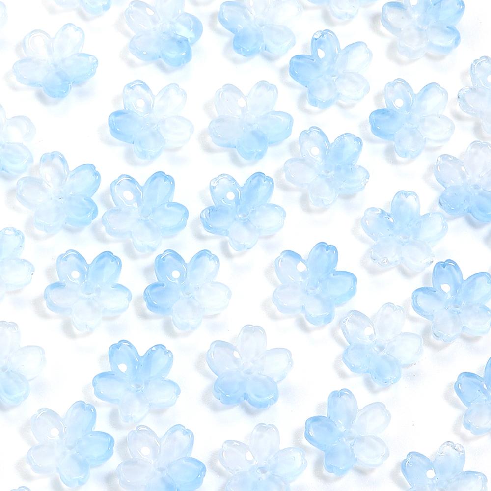 50pcs 10.5mm Cherry Blossom Lampwork Beads Colorful Glass Loose Bead For Jewelry Making DIY Crafts Bracelet Necklace Accessories