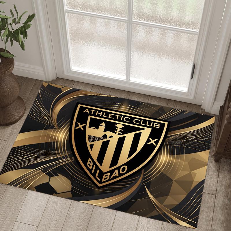 Athletic Bilbao Football Design Crystal Velvet Carpet Cozy Non?Slip Printed Rug For Bedroom Living Room Entrance