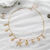 Muschel Seestern Jakobsmuscheln Anhänger Halskette Böhmischer Stil Meereskollektion Retro Persönlichkeit Verstellbare Schnalle Damen Accessoire
