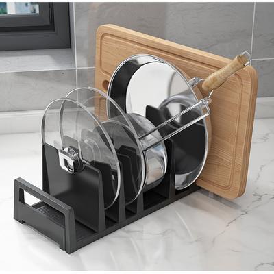 Kitchen Pot Lid Holder Cookingware Organizer Cutting Board Pot Cover Pan Holder Cabinet Pantry Sink Accessories Bowls Dish Rack