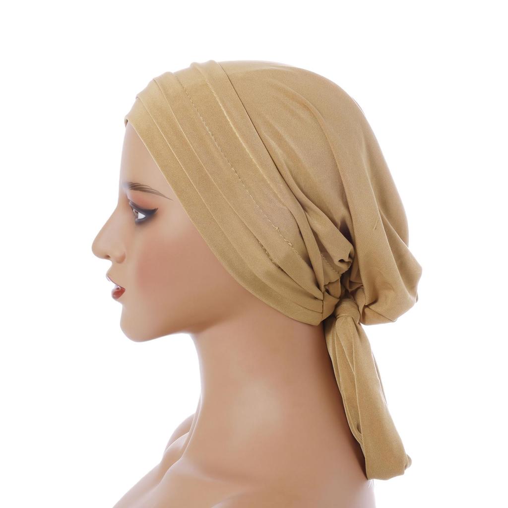 Women's Suede Solid Color Long-Tailed Beanie Hat for Autumn and Winter