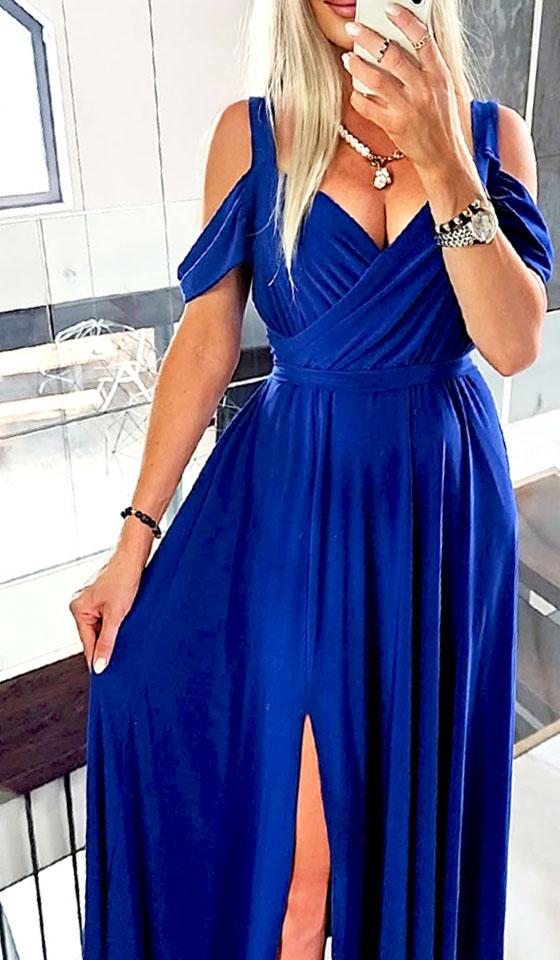 Long Elegant Dress For Wedding Party Classic Maxi With Split Red M