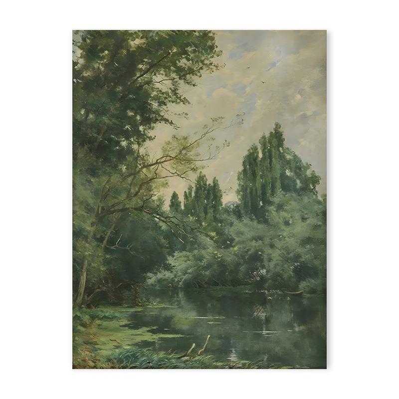 Vintage Countryside Wall Art Canvas Painting Retro Rustic Spring Flowers Natural Landscape Print Posters for Living Room Decor