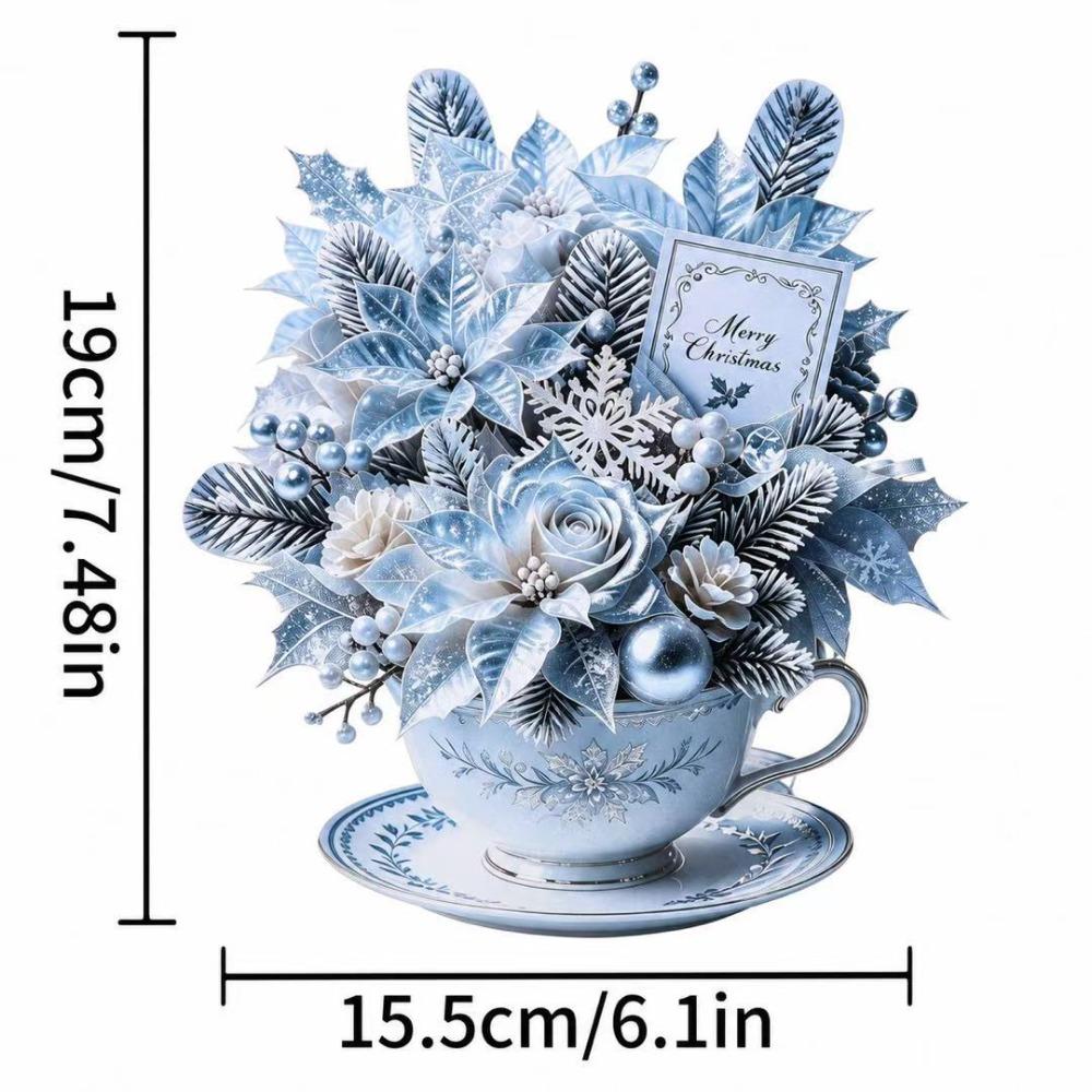 3D Pop Up Teacup Card with Envelope & Message Note Floral Bouquet Cards Pop Up Card for Mom & Her